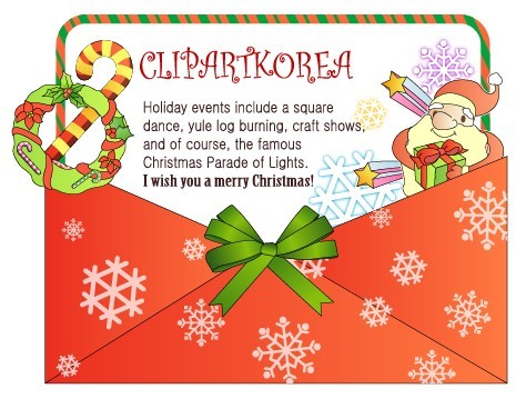 Cartoon Happy Christmas Greeting Card Design Vector 01