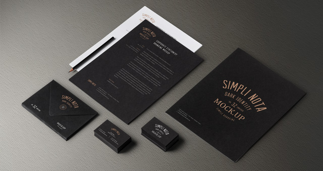 Fashion Dark Branding & Stationery Mockup PSD