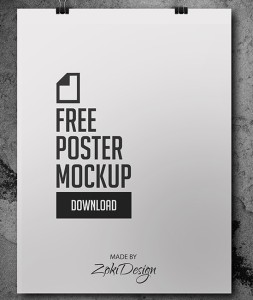 Blank Poster Mockup PSD