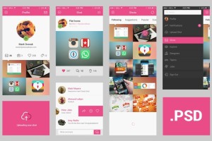 Dribbble Style APP UI Elements PSD