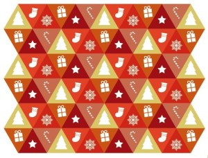 Triangular Merry Christmas and Happy New Year Icons Vector