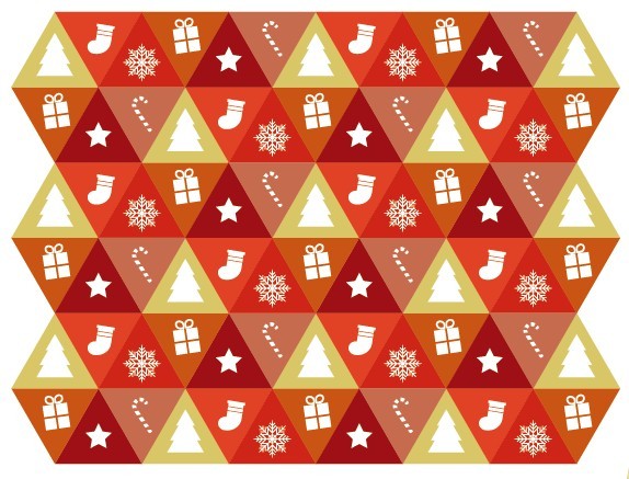 Triangular Merry Christmas and Happy New Year Icons Vector