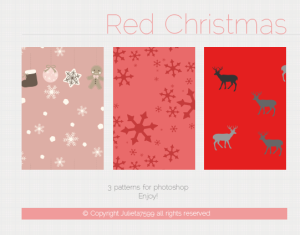 3 Red Christmas Patterns For Photoshop