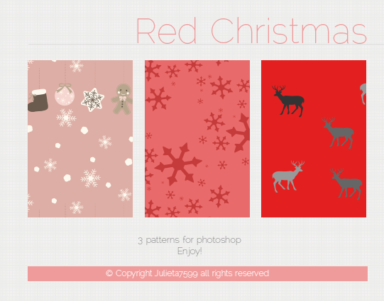 3 Red Christmas Patterns For Photoshop