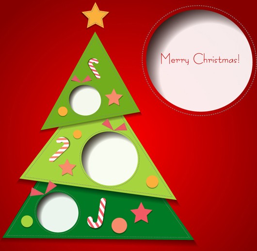 3D Cartoon Christmas Card Design Vector