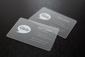 Transparent Plastic Business Card Mockup PSD
