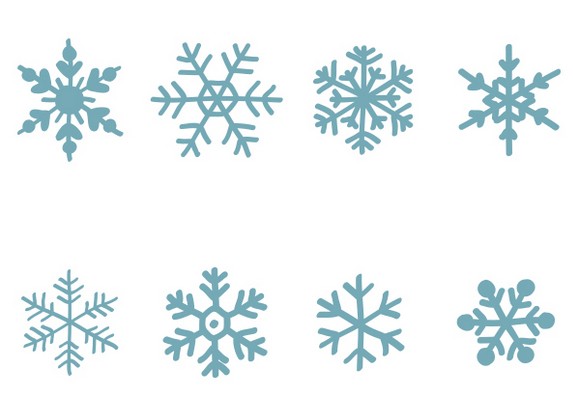 Set Of Hand Drawn Snowflakes Vector
