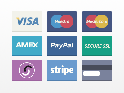 Flat Payment Cards PSD