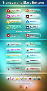 Transparent Glass Buttons PSD