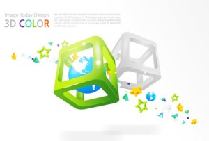 Colorful 3D Blocks Background Vector