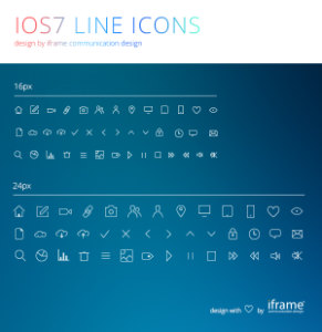 IOS 7 Style Line Icons Set PSD