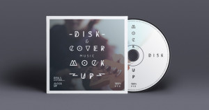 CD Cover Disk Mockup PSD