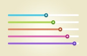 Colorful Flat Range Sliders PSD