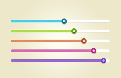 Colorful Flat Range Sliders PSD