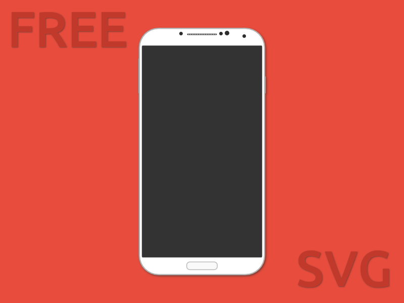 Samsung Galaxy S4 Template Vector SVG
