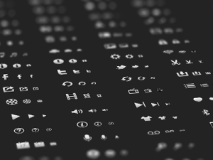 White Glyph Icon Set PSD
