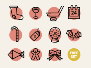 11 Lovely Christmas Icons Vector