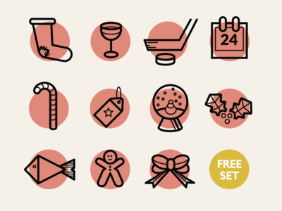 11 Lovely Christmas Icons Vector