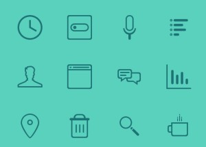 12 Teal Icons PSD