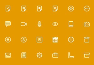 24 Simple Outline Icons PSD