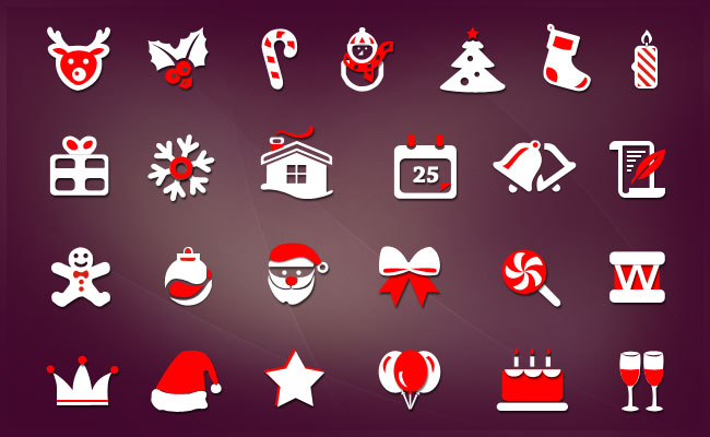 28 Christmas Icons PSD