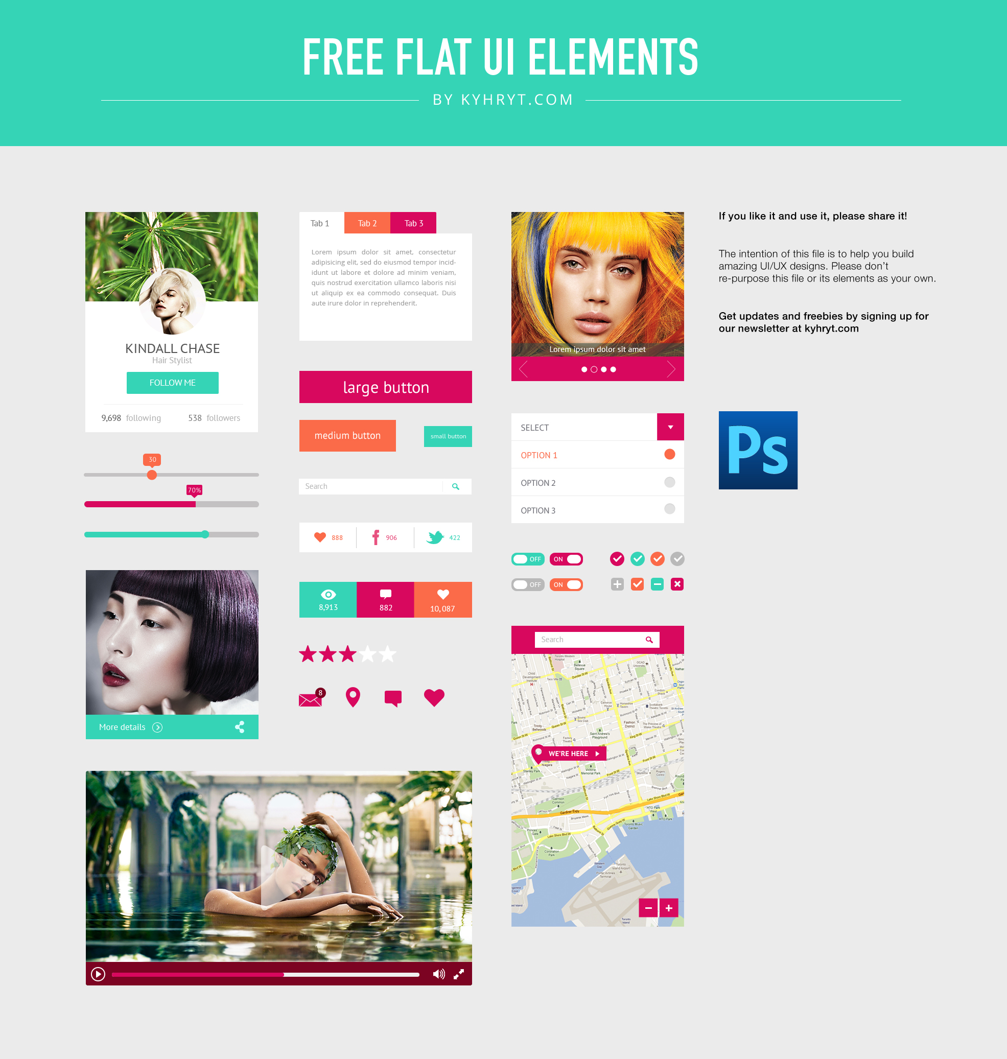 UI Elements Flat PSD