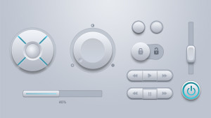 Set Of Circular Control Buttons PSD
