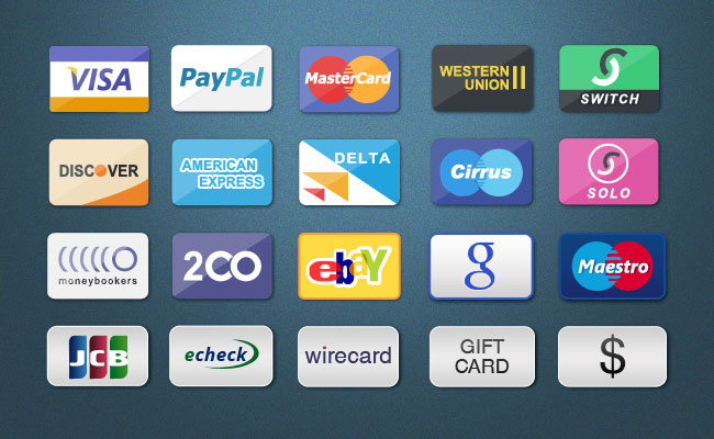 Rounded Payment Card Icons PSD