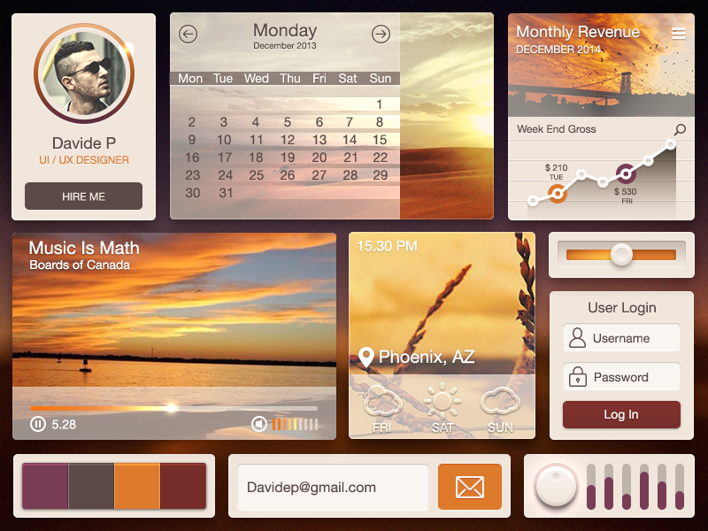 Desert UI Kit PSD