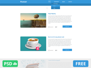 Hussar Flat Website Template PSD