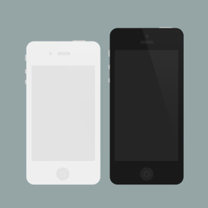 Minimal Flat Flat iPhone 4 5 Mockups PSD