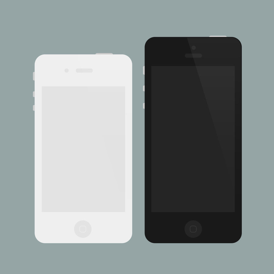 Minimal Flat Flat iPhone 4 5 Mockups PSD