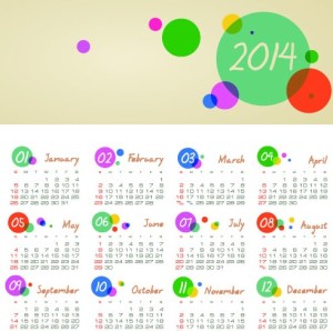 Creative 2014 Calendar Vector 01