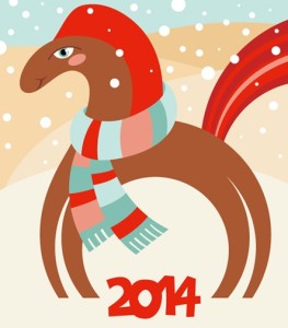Happy New Year 2014 Horse Design Vector 01