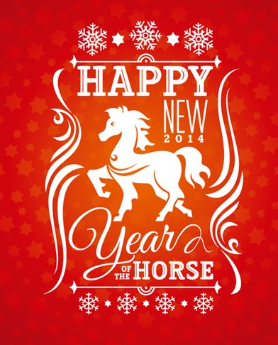 Happy New Year 2014 Horse Design Vector 02