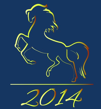 Happy New Year 2014 Horse Design Vector 03