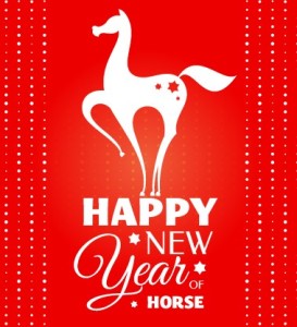 Happy New Year 2014 Horse Design Vector 04