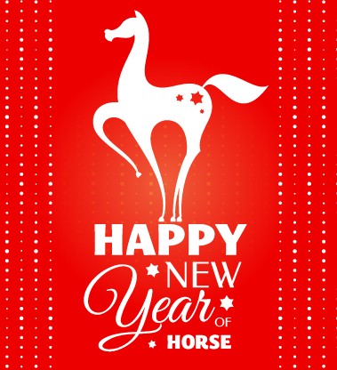 Happy New Year 2014 Horse Design Vector 04