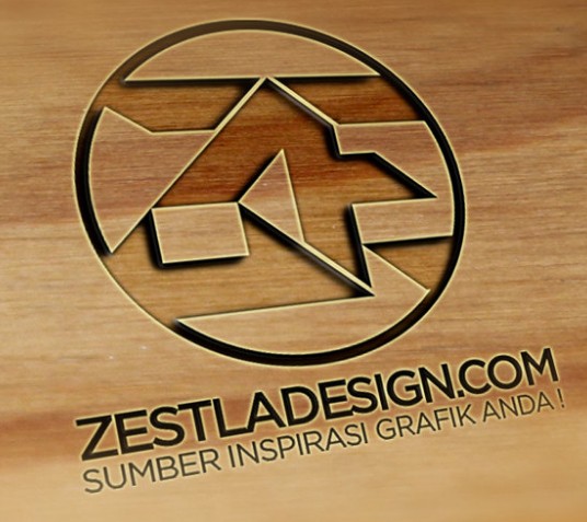 Wood Logo Mockup PSD