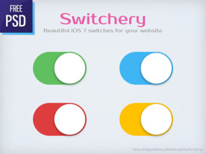 iOS 7 Style Switches PSD
