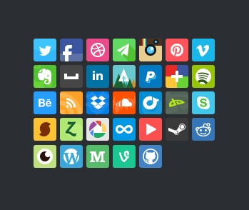 Bean Social Media Icons PSD