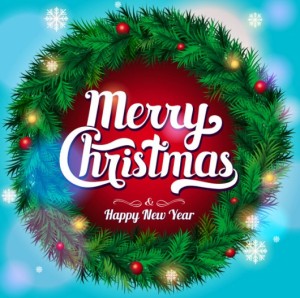 Elegant Christmas & New Year Garland & Wreath Vector