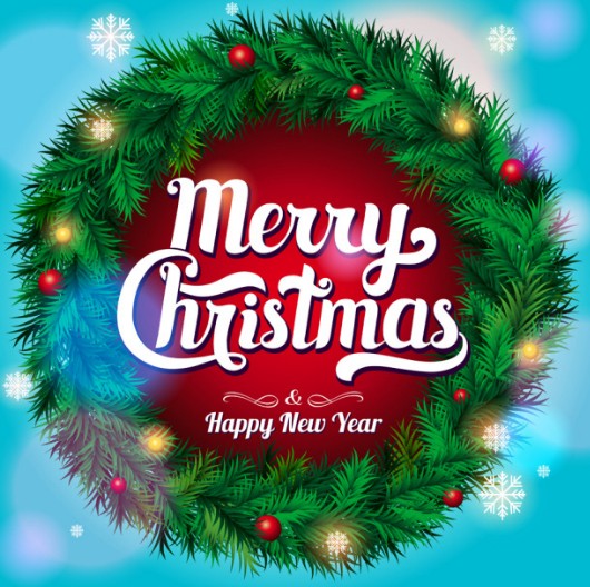 Elegant Christmas & New Year Garland & Wreath Vector
