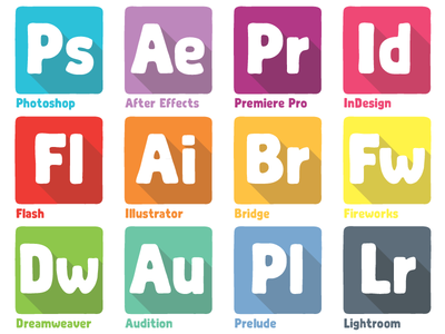 Adobe Products Dock Icons Vector