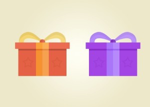 Flat Gift Icons PSD