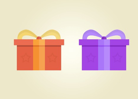 Flat Gift Icons PSD