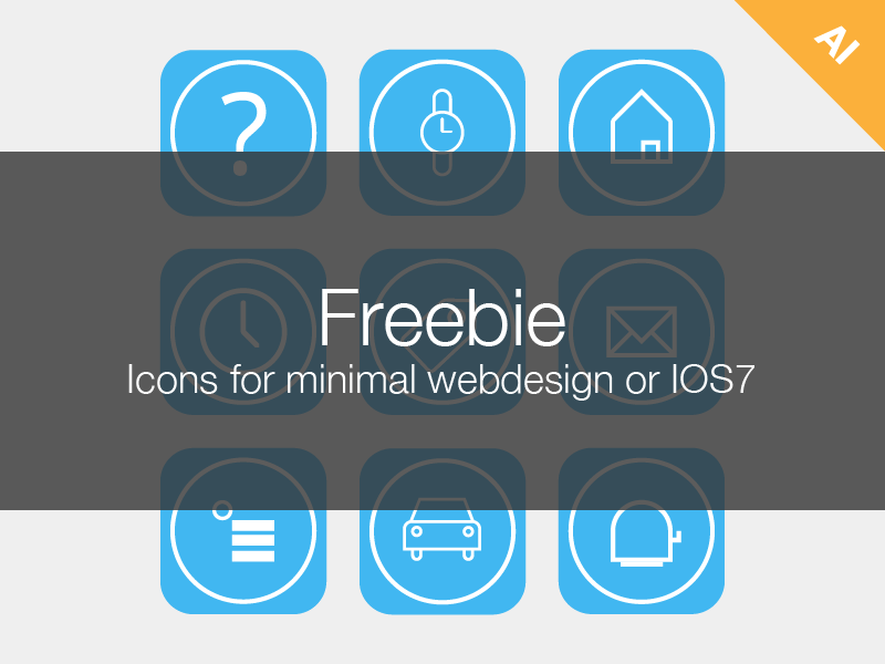 Flat iOS 7 Style Icon Set Vector