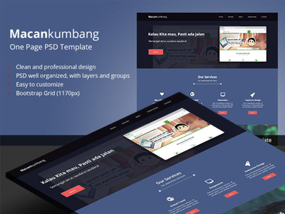 Macankumbang One Page Template PSD