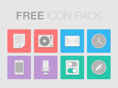 8 Flat Icons PSD