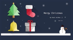 Flat Long Shadow Christmas Icons PSD
